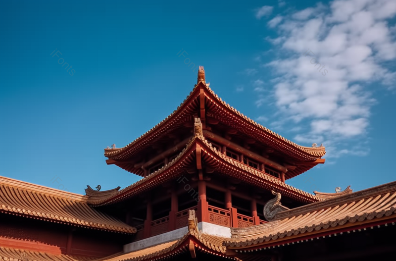 横店影视城秦王宫宫殿屋顶摄影图,高清,摄影图,摄影图片,图片大全,摄影图免费下载